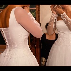 Designer Manale silk and chiffon wedding dress.